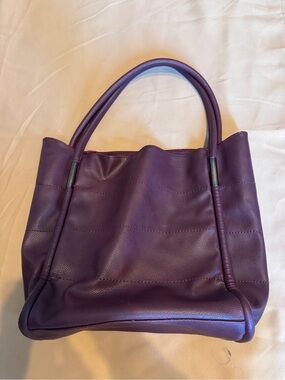 Neiman Marcus Purple Leather Tote Bag